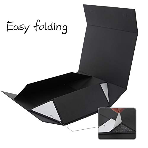 Image of Rsgift Empty gift box Small Black 9.7x7.2x3.3 Inch,3 Packs Gift Boxes with Lid Groomsmen Graduation decorative boxes with lids Halloween,Christmas,Valentine's Day,gifts for women