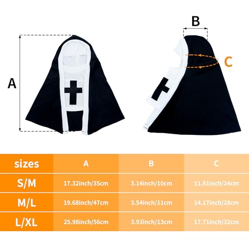 PET SHOW Fantasia de freira para cães grandes, roupa de cosplay de freira preto e branco, roupa para