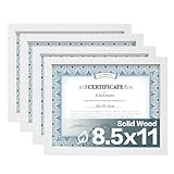 Egofine 8.5x11 Picture Frames Set of 4, Made of Solid Wood Covered by Plexiglass for Document,Diploma, Certificates and Degree, for Table Top Display and Wall Mounting Photo Frame White