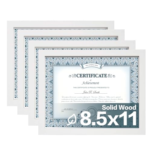 Egofine 8.5x11 Frame Set (4) – White Wood, Plexiglass