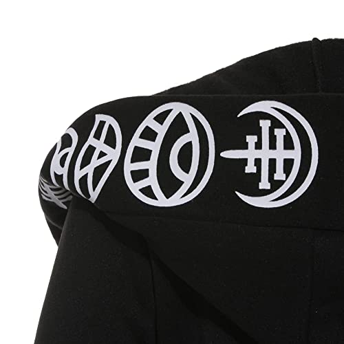 Diffstyle Women Moon Gothic Witchcraft Punk Vintage Casual Long Hoodies Top Sweatshirt (4Xl) Black #TOP4
