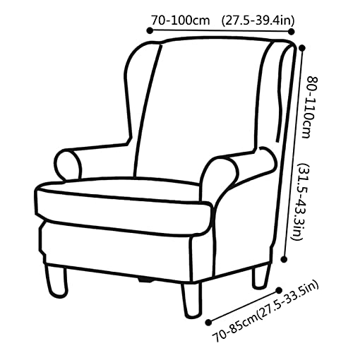 Funda elástica para sillón de 2 piezas SPOUR protector de muebles ajustable lavable elastano 8