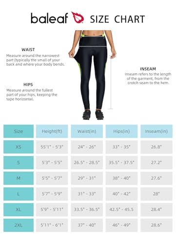 BALEAF Calça feminina de ciclismo acolchoada 4D cintura alta roupas de bicicleta bolsos roupa de cic