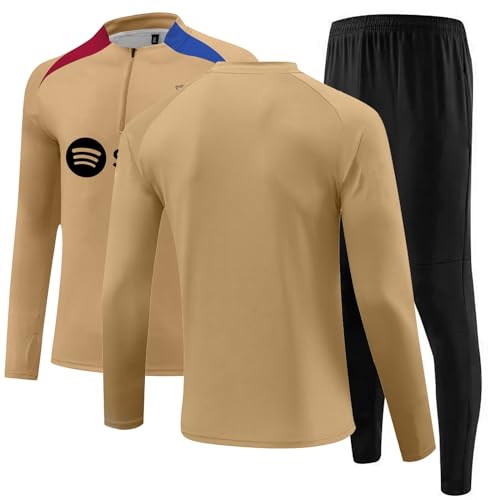 Chandal Barcelona Niño Adulto,Camiseta Barcelona 2023/2024,Equipacion Futbol Barca Niño Termica Juego de 2 Piezas,Entrenamiento de FúTbol Camiseta de Manga Larga y Pantalón