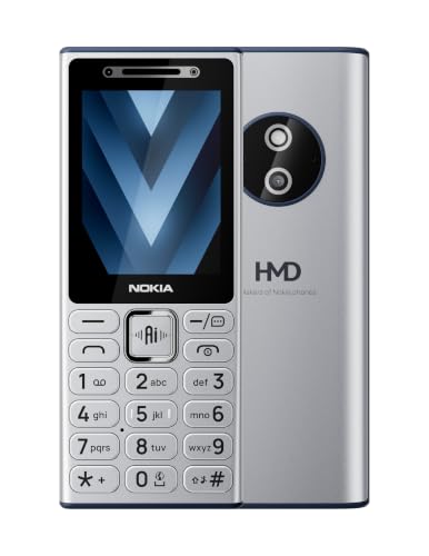 Image of Nokia 210 4G DS Keypad Mobile Phone | Video Calling & Chatting via Xpress Chat Compatible with Smartphones | Dedicated AI Button | Long Lasting Battery| Cloud Phone Apps | 1‑Year Replacement | Silver