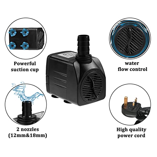 Pompe aquarium 600L/H silencieuse et économe pour fontaine - 5