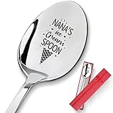 PZJIEAN Nana's Ice Cream Funny Engraved Stainless Steel Spoon, Best Ice Cream Coffee Dessert Spoon Gifts for Grandma Nana Ice Cream Lovers Birthday Mothers Day Christmas