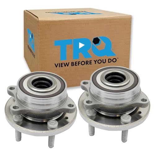 Image of TRQ Front Left and Right Wheel Bearing and Hub Assembly Set 2 Piece Compatible with 13-19 Ford Taurus SHO Performance Package 13-19 Police Interceptor Sedan 14-18 Special Service Police Sedan