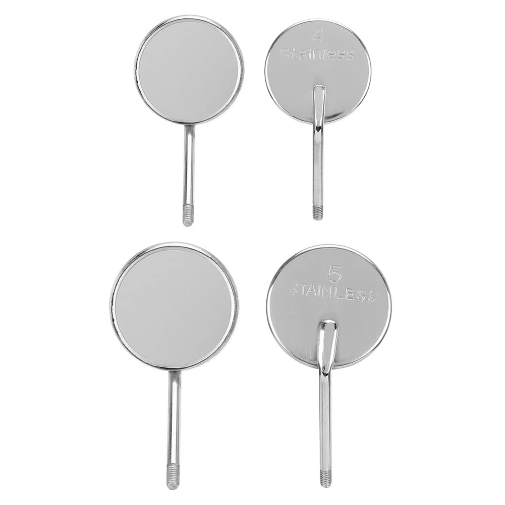 20Pcs Front Dental Mirror with Handle, Dental Mouth Mirror Head Stainless Steel Cone Socket Oral Mirror Accessory Dental Mirror for Inside Mouth(S 2.2cm/ 0.87in)
