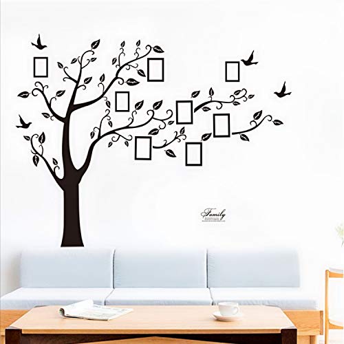 Bobrvladikotbobra Large Family Tree Wall Decal. Peel & Stick Vinyl Sheet, Easy to Install & Apply History Decor Mural for Home, Bedroom Stencil Decoration. DIY Photo Gallery Frame Decor Sticker