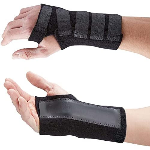 Órtesis muñequera avanzada - férula muñequera tunel carpiano Actesso. Ideal para alivio inmediato del dolor de síndrome de túnel carpiano, dolor de muñeca, esguinces, LER y artritis – Usada por el NHS (Mediana derecha, Negro)