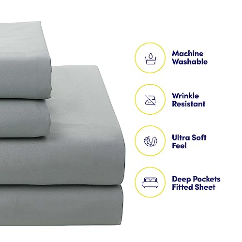 Sweet Home Collection 7 Piece Comforter Set Bag Solid Color All Season Soft Down Alternative Blanket & Luxurious Microfiber Bed Sheets, Florence, Full