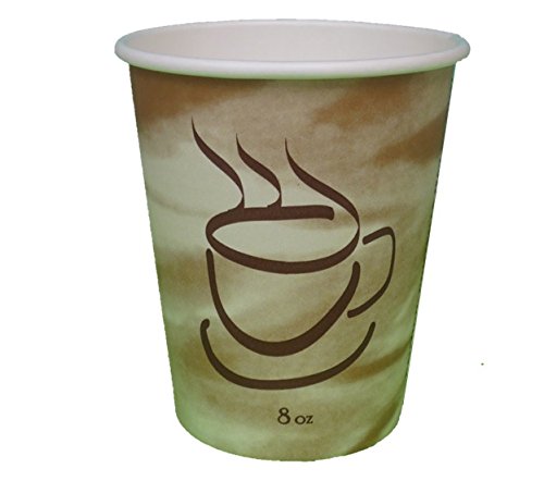 Gogo by crystalware PHC82050CD Paper Hot Cups with Coffee Design, 8 oz. Capacity, Packed 20 Bags of 50 Cups (Pack of 1000)