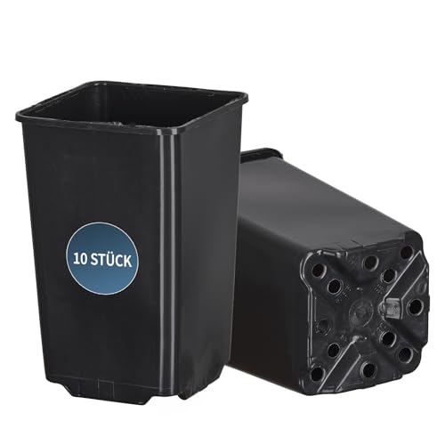 Tymar 10 macetas altas de cultivo de 9 x 9 x 14 cm, para raíces profundas, macetas para semillas, para plántulas o esquejes, macetas de punción, maceta profunda, plástico