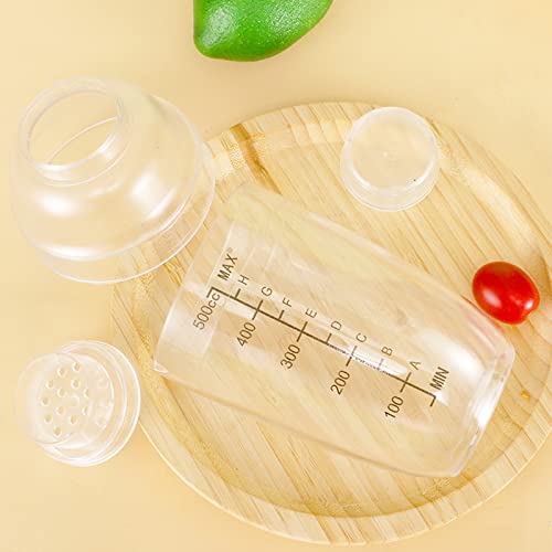 Feoowv Upgraded Four-Stage Plastic Cocktail Shaker, Hand Drink Mixer, Boba Tea Shaker Cup With Scales, Bar Tool Transparent (1, 17Oz) #TOP4