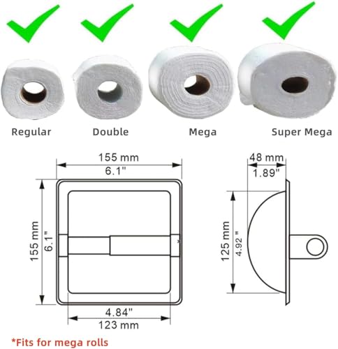 Matte Black Recessed Toilet Paper Holder/Tissue Paper Holder Stainless Steel Toilet Paper Holder in Wall for for Space Saving Bathroom Design by JTZXJJX - Used condition - Image 6