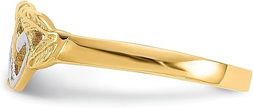 Miniatura 4 de Oro amarillo de 14 quilates blanco 2 corazones tamaño 600 joyería fina de amor para mujer regalos para ella Oro amarillo de 14 quilates oro amarillo