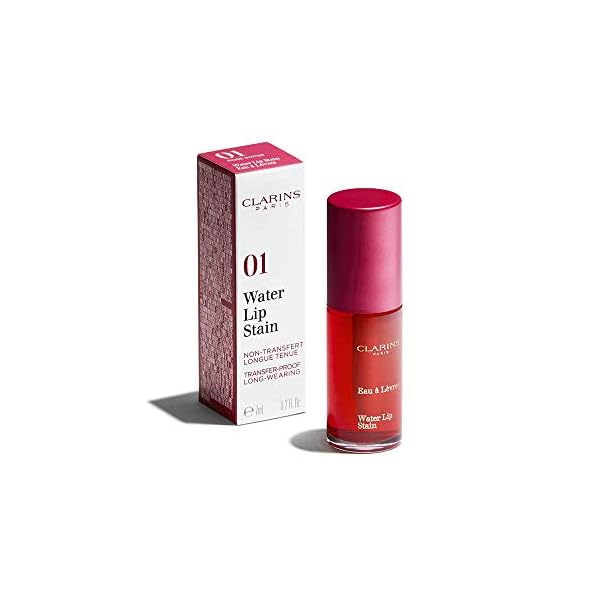Clarins Water Lip Stain | Matte Finish | Moisturizing and Softening | Buildable, Transfer-Proof, Lightweight and Long-Wearing | Delivers Lip Treatment and Skincare Benefits With Aloe Vera | 0.2 Fl Oz