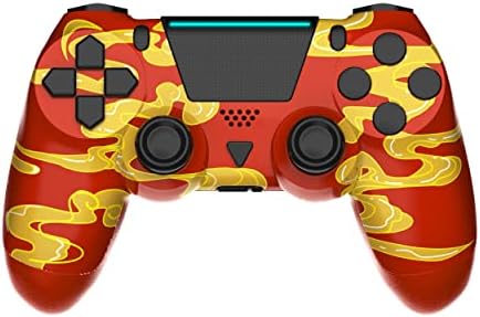 Heiko Wireless Controller Compatible with PS4 / PS4 Slim / PS4 Pro & PC，Game Controller (Red Cloud)