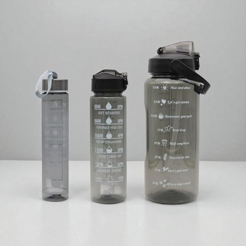 Image of LAZYwindow 2L Motivational Water Bottle Set of 3 | BPA-free plastic is designed for safe everyday beverage use.