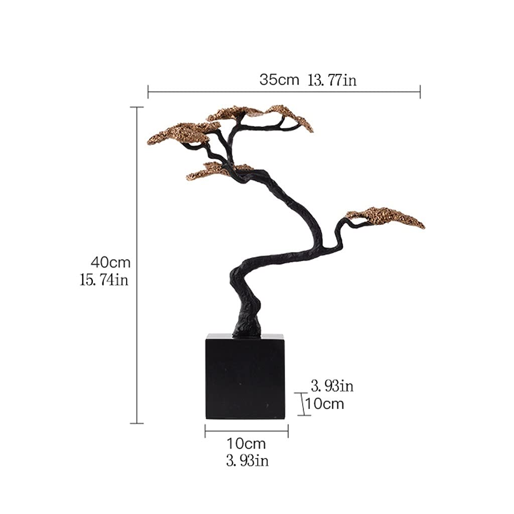 Árbol Bonsái Artificial Pequeño Bonsái Artificial Bienvenido Pino Simulación Planta en Maceta Base de Mármol Hoja de Metal Oficina para Oficina Hogar Adornos de Interior Árbol Bons