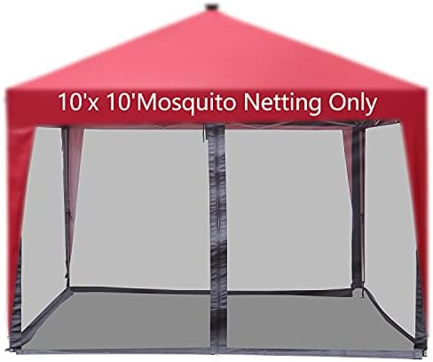 10'x10' Gazebo Canopy Replacement Netting,Mesh Screen Netting Sidewalls with Zipper for Patio Gazebo Canopy Tent(Screen Sidewalls ONLY)
