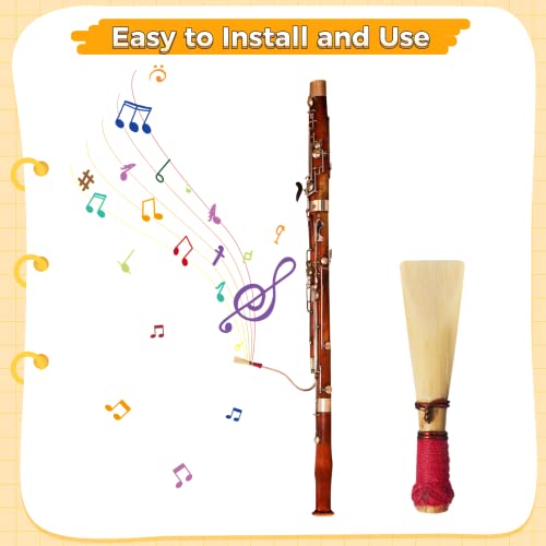 Anjetan 5pcs Bassoon Reeds with Protective Case, Bassoon Reeds for Beginner & the Experienced, Soft Medium Bassoon Reed Instrument Accessories