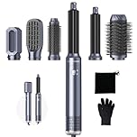 Atopskins Air Styler 6 in 1 Hair Styler Set 200 Millions Negative Ionic Airbrush 6 in 1 Multi Styler, 1000W High-Speed Hair Dryer Brush, 30mm Air Curler, Hair Dryer Curler, Volumizer, Round Brush