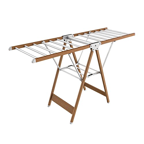 Tendedero Plegable portátil con 17 Barras, 160 cm de Altura, tendedero de 2 Niveles de aleación de Aluminio, para Uso Interior y Exterior, fácil de Guardar.