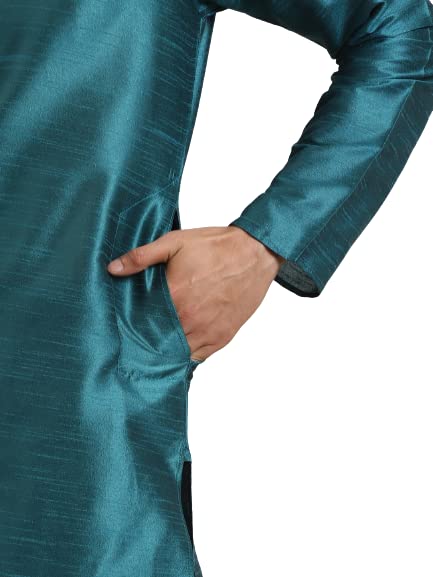 Image of SOJANYA (Since 1958, Men's Silk Blend Grey Kurta Pyjama & Silk Blend Jacket Combo