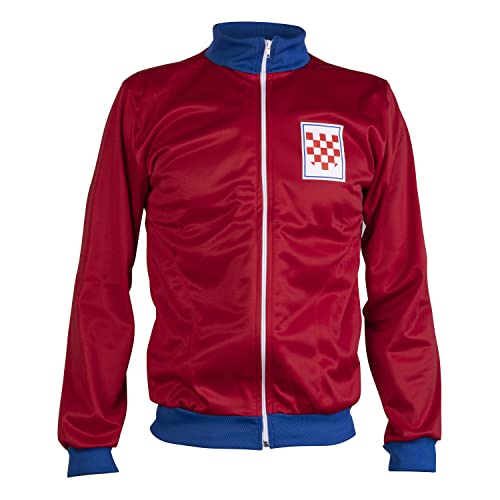 Chaqueta Croacia 1990 retro en color rojo talla L para fútbol vintage