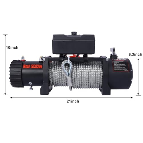 Winche Eléctrico 12V 12000LB Cuerda Acero para Vehículos miniatura 2