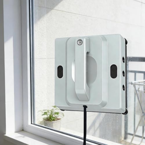 Fensterputzroboter mit 100ml Wassertank, 8000Pa Automatischer Fensterreiniger, 6 Düsen Wassernebel, 4 Reinigungsmodi, Intelligente Wegplanung, Randerkennung, Inklusive 3 Reinigungstüchern