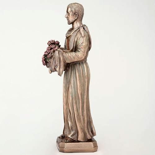 Escultura San Juan Diego 8 1/8 Pulgadas Resina y Bronce miniatura 7