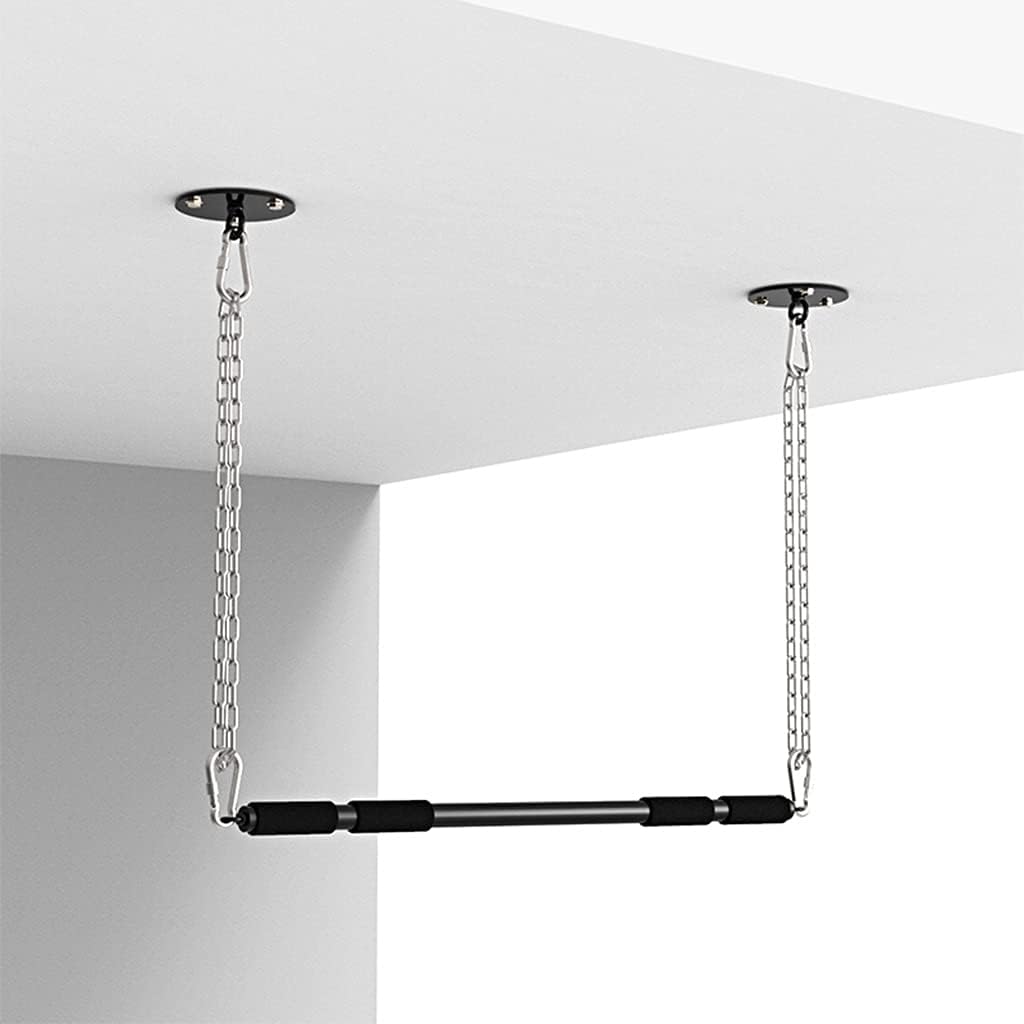 Wall-mounted Pull-up Bracket Height Adjustable Chain Horizontal Bar Indoor Suspension Fitness Horizontal Bar Strength Training Fitness Equipment Safe Load-bearing 300kg