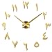CORALTREE Orologio da parete con 3D Visual Stickers Orologi da parete fai da te Numeri arabi Numeri arabi Adesivi a specchio 3D Adesivi per l'Home Office Decorazioni (oro)