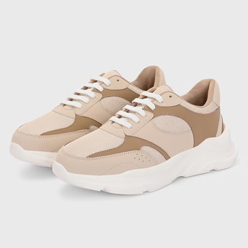 Image of Centrino Women Chunky Sneaker | Cushioned Insole for Comfort | Stylish Lace-Up Design | Perfect for Casual Shoe for Girls (A6855)