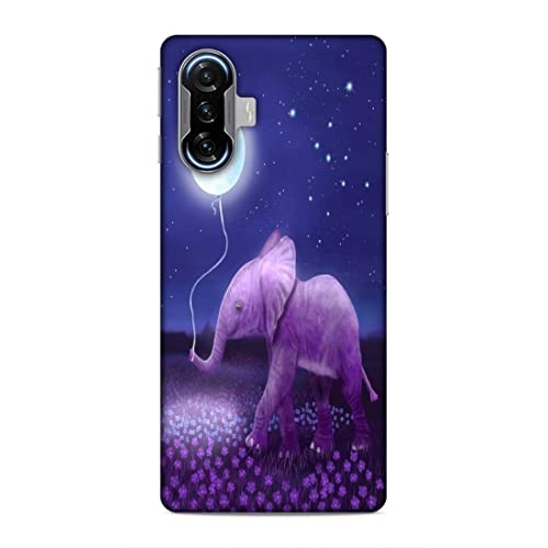 Image of Printed Mobile Back Hard Case Cover for Xiaomi Poco F3 GT | Animal Love, Cute Baby Elephant, Moon Balloon, Night Love -2200