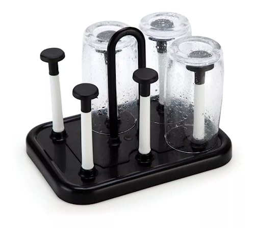 Escorredor Porta Copos De Cozinha Pia Mesa 6 Lugares Preto