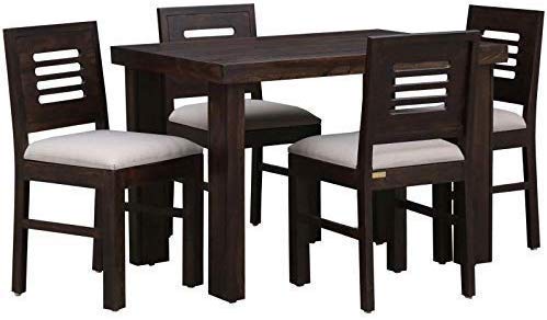 Image of Sheesham Wood Dining Table 4 Seater with Chairs /Dining Table /Sheesham Wood /Walnut Finish