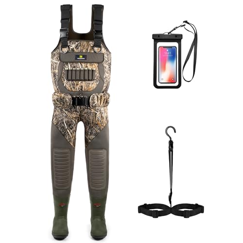 Trudave Women Hunting Waders Waterproof Neoprene Fishing Wader with 600G Insulated Non-Slip Boot Camo