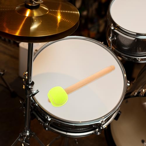 Baquetas UPKOCH para tambor con mango de madera y cabeza de pelota de tenis, diseño beige, 10.63 pulgadas miniatura 5