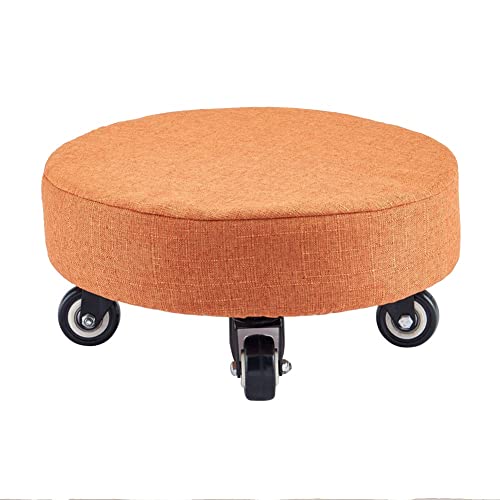 BYPING Taburete Bajo Polea, Taburete Móvil Home Cojín De Algodón Y Lino Resistente Al Desgarro Taburete De Trabajo De 15 Cm De Alto para Masaje Belleza, Taller Almacén Cover