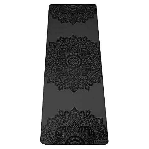 YOGA DESIGN LAB | The Infinity Mat | Luxurious Non-Slip Design Provides Unparalleled Grip to Support and Align You Beautifully | Eco-Friendly | 4 Colors | w/Carrying Strap! (Mandala Charcoal, 5mm) Cover