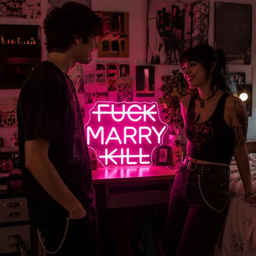 Image of Marry Neon Sign for Wall Decor Light Up Sign Led Signs for Room Party Home Wall Decor USB Powered