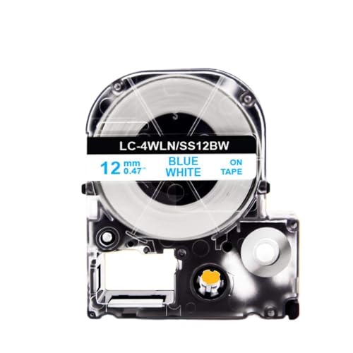 1PCS 12mm SS12KW�e�[�v���x��ST12KW SC12YW SC12BW LW-300 LW-400���x���v�����^�[�ƌ݊���(Blue on White)