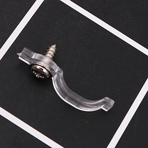 WANGCL 100PCS Led Strip Light Clips with 100 x Screws Mounting Brackets Fixing Clips for RGB 5050 3528 2835 LED Strip - Transparent - Image 4