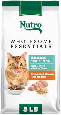 Nutro Wholesome Essentials Dry Cat Food, Indoor Cat Food Dry Chicken & Brown Rice Recipe, 5 lbs.