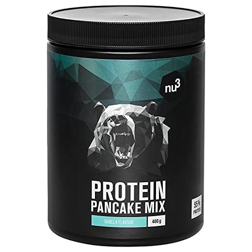 nu3 Pancake Proteici - 400 g Non Aromatizzati - Pre Solo 179kcaeparato per Pancake Proteico Basso Contenuto Carboidrati + 55% Proteine - 28g di Proteine l per Porzione - Senza Conservanti e Coloranti