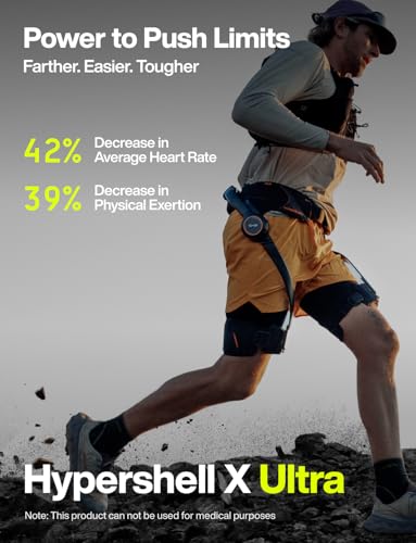 Image of Hypershell X Ultra Exoskeleton, Leg Strength with 1000 W Output, Upgraded 30 km Battery Range, 12 Intelligent Modes, IP54 for Daily and Outdoor Activities, Walking, Hiking, 2 Batteries, No Charger